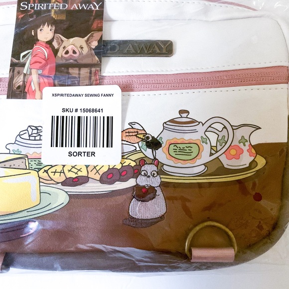 Studio Ghibli Spirited Away Fanny Pack Belt Bag Crossbody Boh Treats White - Picture 7 of 8
